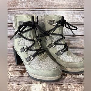 Sorel Blake Lace Booties Quarry Gray Size 6 3305-052